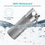 Titanium Pill Box Keychain, Waterproof Compact Pill Organizer for Emergency Pills & Vitamins, Portable Keyring Necklace Holder,