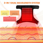 Keneo Red Light Therapy Shoulder Wrap with Heating Pad - 660nm & 850nm LED Technology, 5000 mAh Cordless Rechargeable Support fo