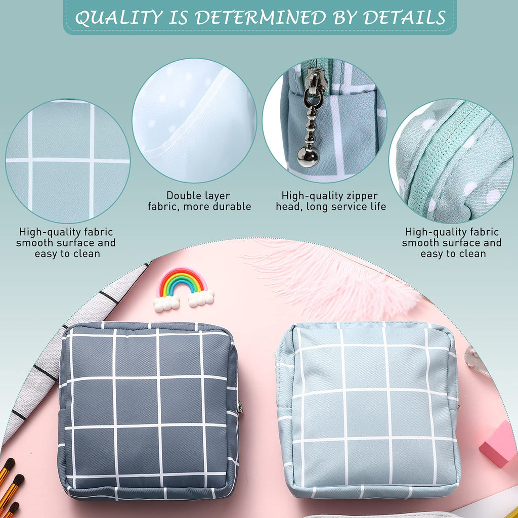 4 Pieces Sanitary Napkin Storage Bag Menstrual Pad Bag Nursing Pad Holder Portable Menstrual Period Sanitary Pouch Zipper Tampon