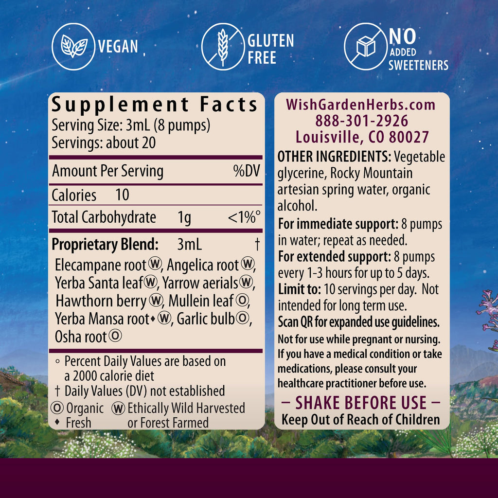 WishGarden Herbs Deep Lung & Bronchial Support - Natural Lung Support Supplement and Lung Cleanse for Smokers with Mullein Leaf,