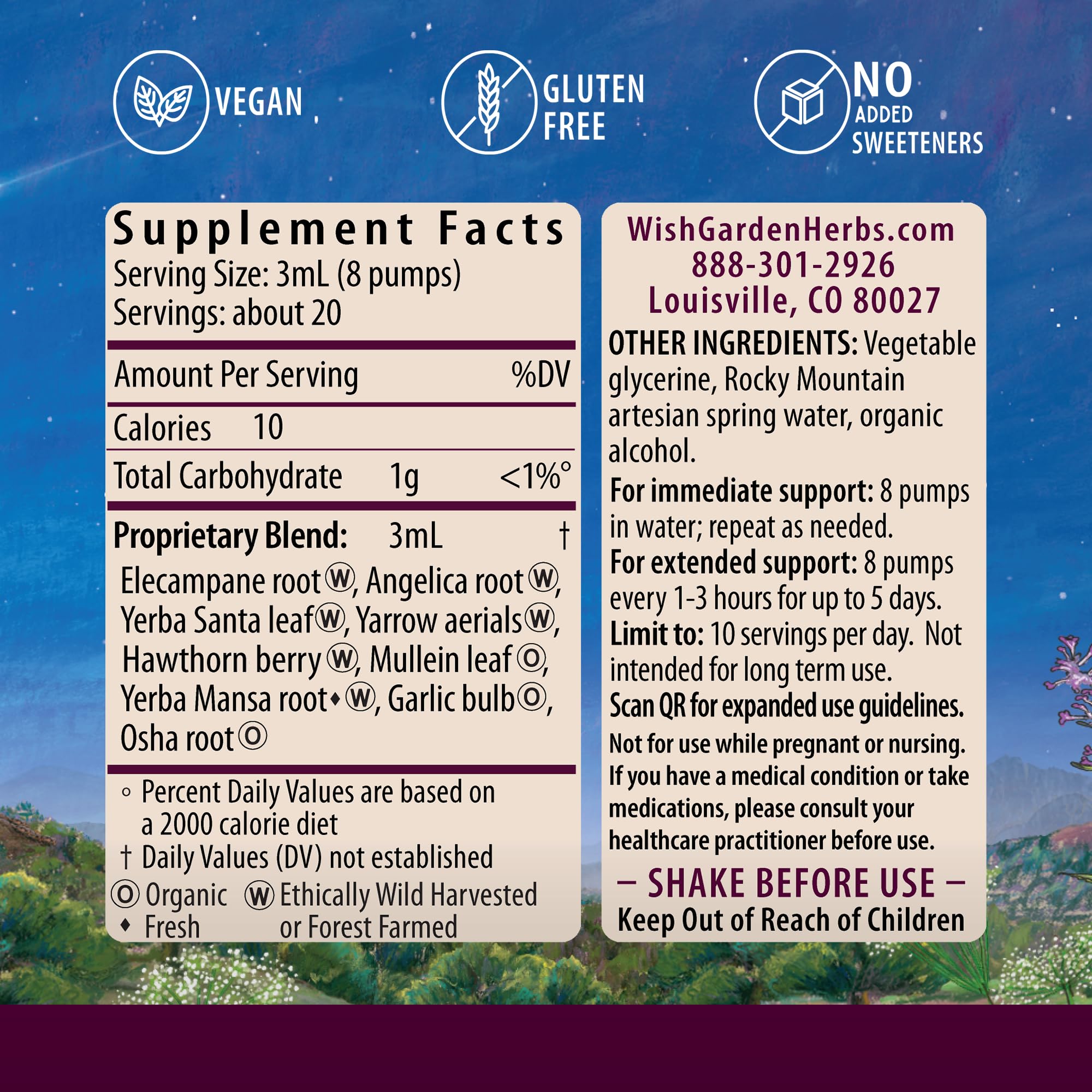 WishGarden Herbs Deep Lung & Bronchial Support - Natural Lung Support Supplement and Lung Cleanse for Smokers with Mullein Leaf,