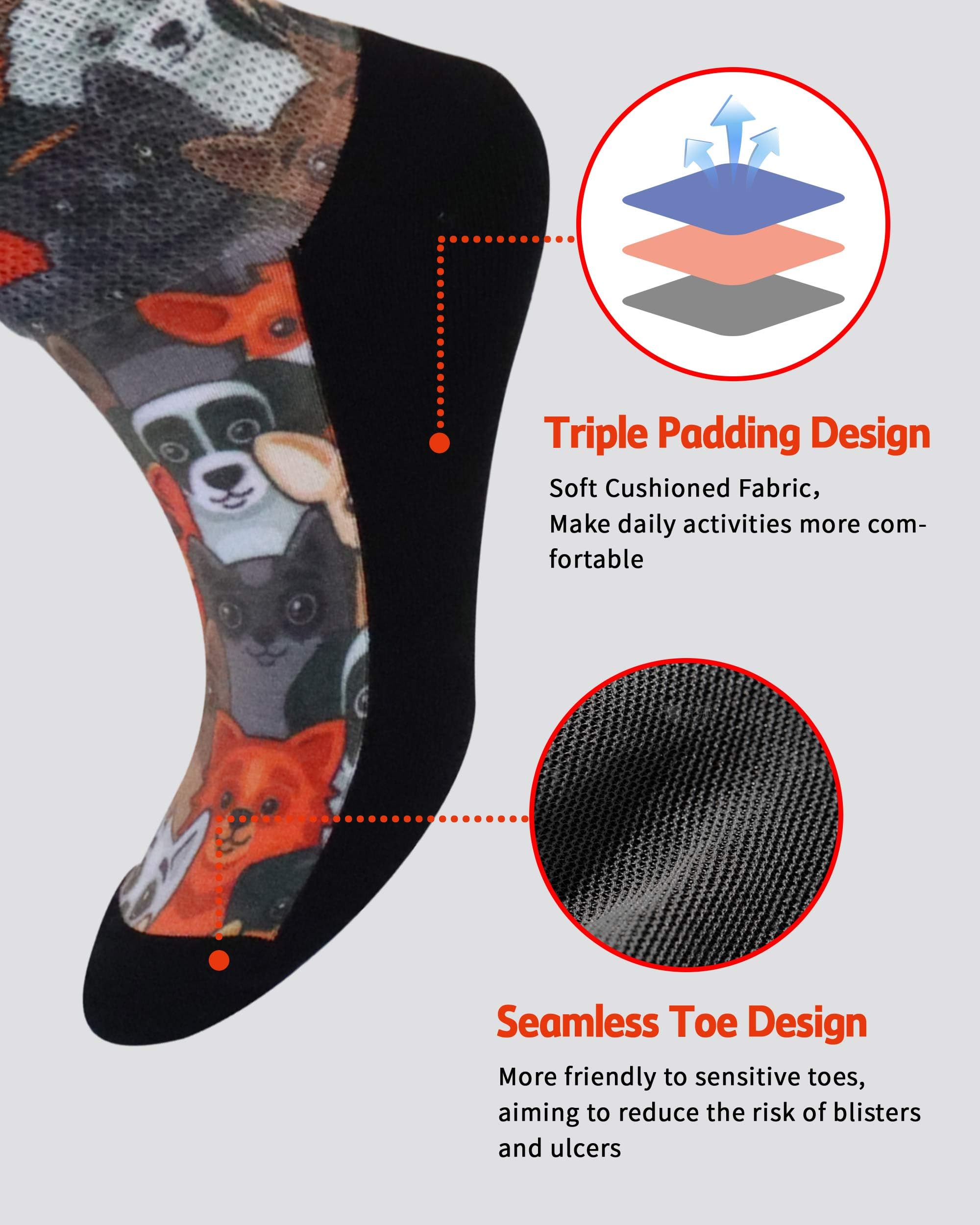 YOKEEP diabetic socks for women & men extra wide, 2 pairs non binding neuropathy diabetic socks for women men swollen feet