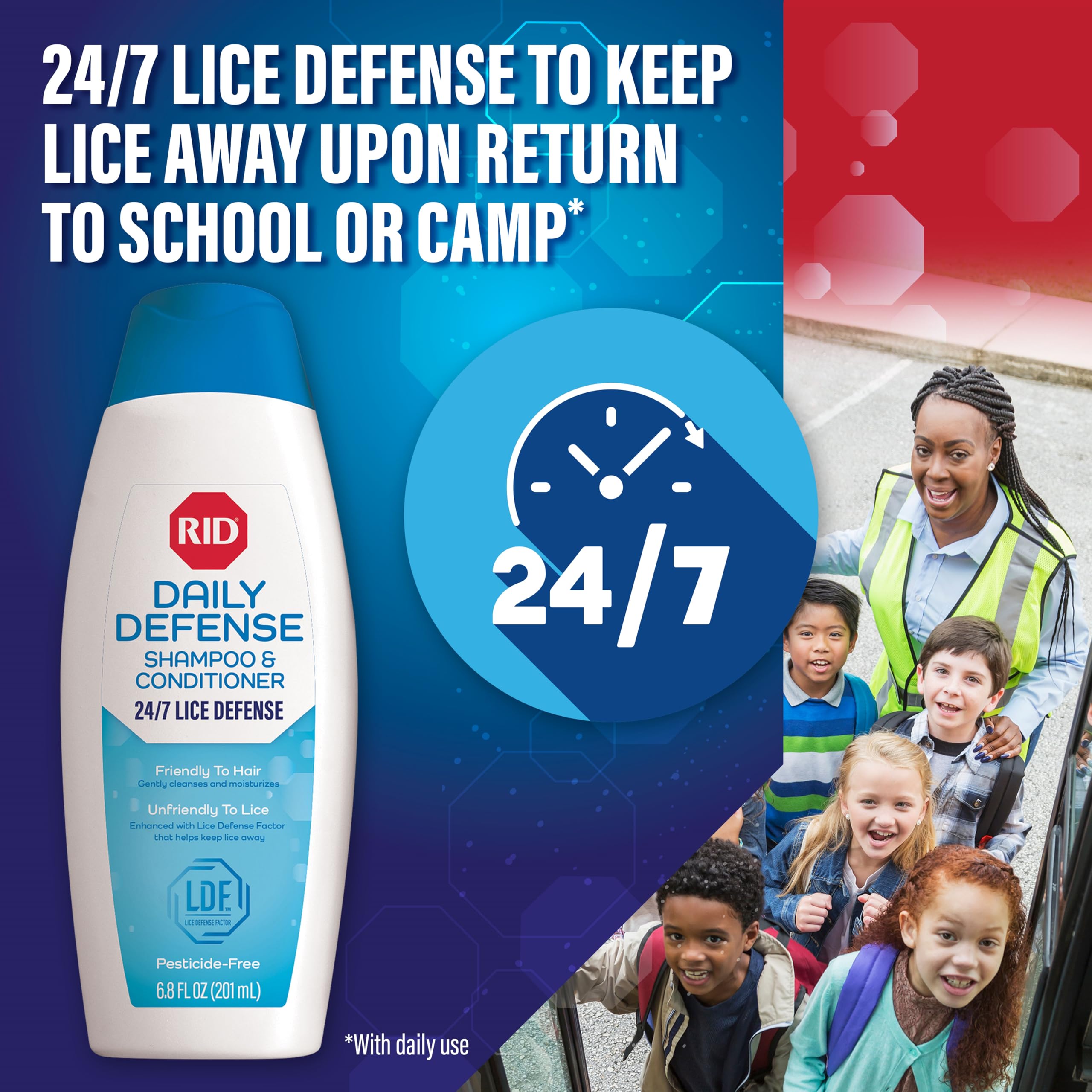 RID Super Max Lice Treatment Kit, Kills Lice & Super Lice & Eggs + 24/7 Lice Defense, Pesticide Free, 3.4 FL OZ Solution + 6.8 F