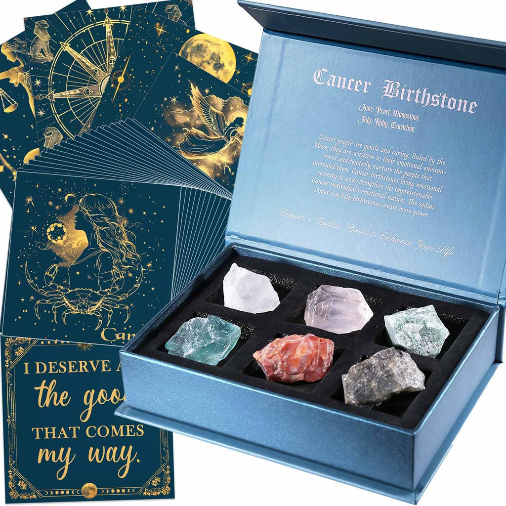 Faivykyd Cancer Zodiac Crystals Gifts Gifts for Women, 50 Daily Affirm ...