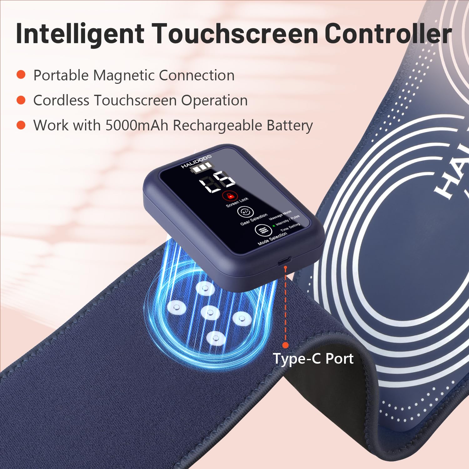 Upgraded Red Light Therapy Belt & Vibration Back Massage Heated Red Light Therapy Device for Body - Magnetic Controller, 660nm&8