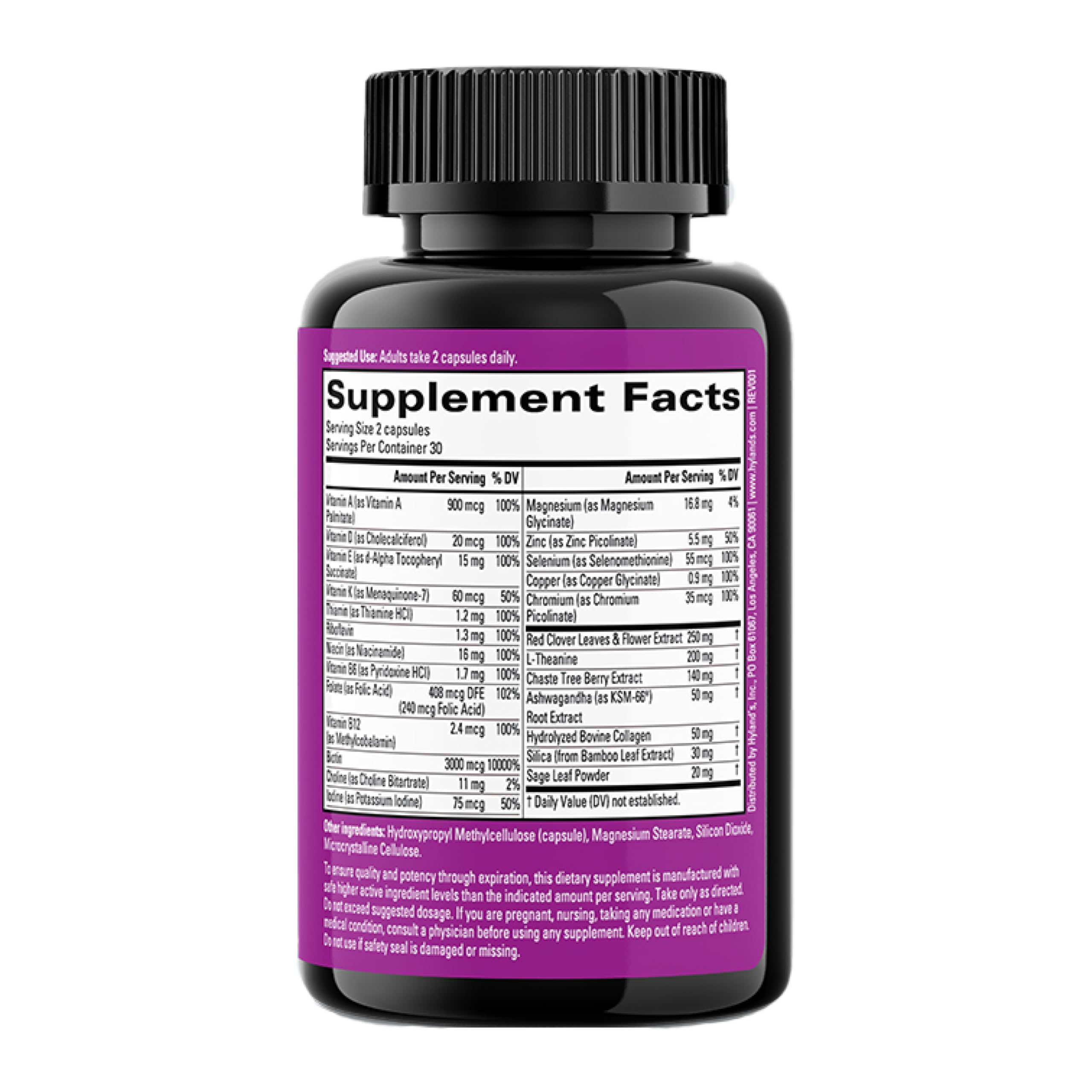 Hylands Rock On Menopause and Youthful Skin Multivitamin for Women with Immune Support, 60 Capsules, Menopause Relief for Women