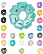 Large Weekly Pill Organizer,7 Day Cute Heart Pill Organizer,Weekly Container for Fish Oil/Medicine/Supplements (Blue3)