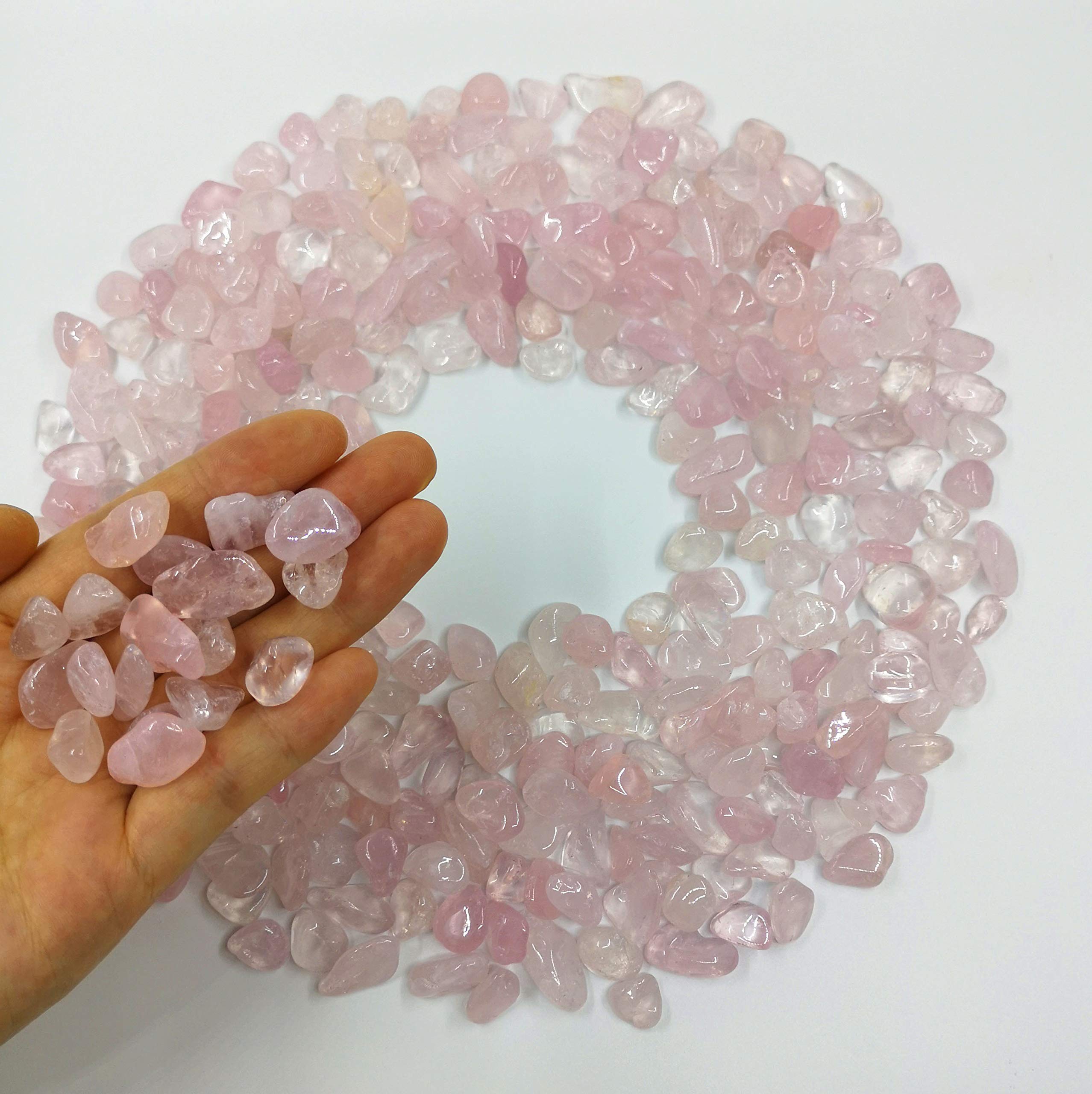 Mina Heal Chakra Stones Collection, Tumbled and Well Polished Healing Crystals/Gemstones (450 g (1 lb) Rose Quartz Crystal)