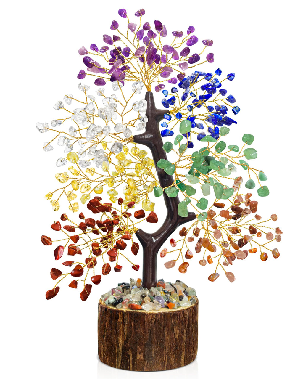 Crystal Tree of Life - 7 Chakra Tree, Christmas Birthday Gifts for Women, House Warming Gift, Chakra Healing Crystals Positive E