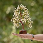 Crystal Tree of Life Rainbow Moonstone Healing Crystal Trees for Home & Office Decoration, Handmade Money Bonsai Trees for Posit