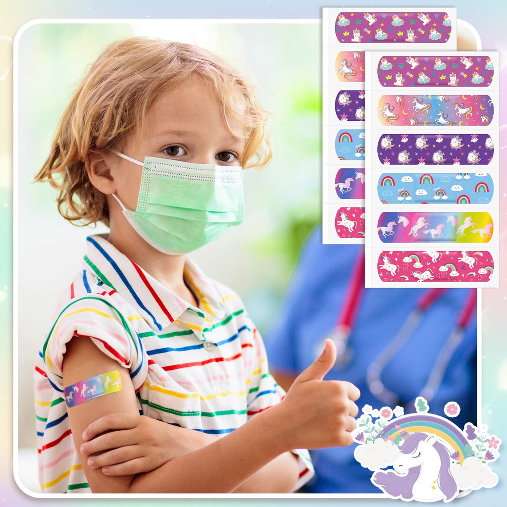 Sinmoe 6 Styles Kids Bandages Cute Cartoon Unicorn Bandages for Girls Kawaii Variety Pack Comfortable Flexible Protection Care f