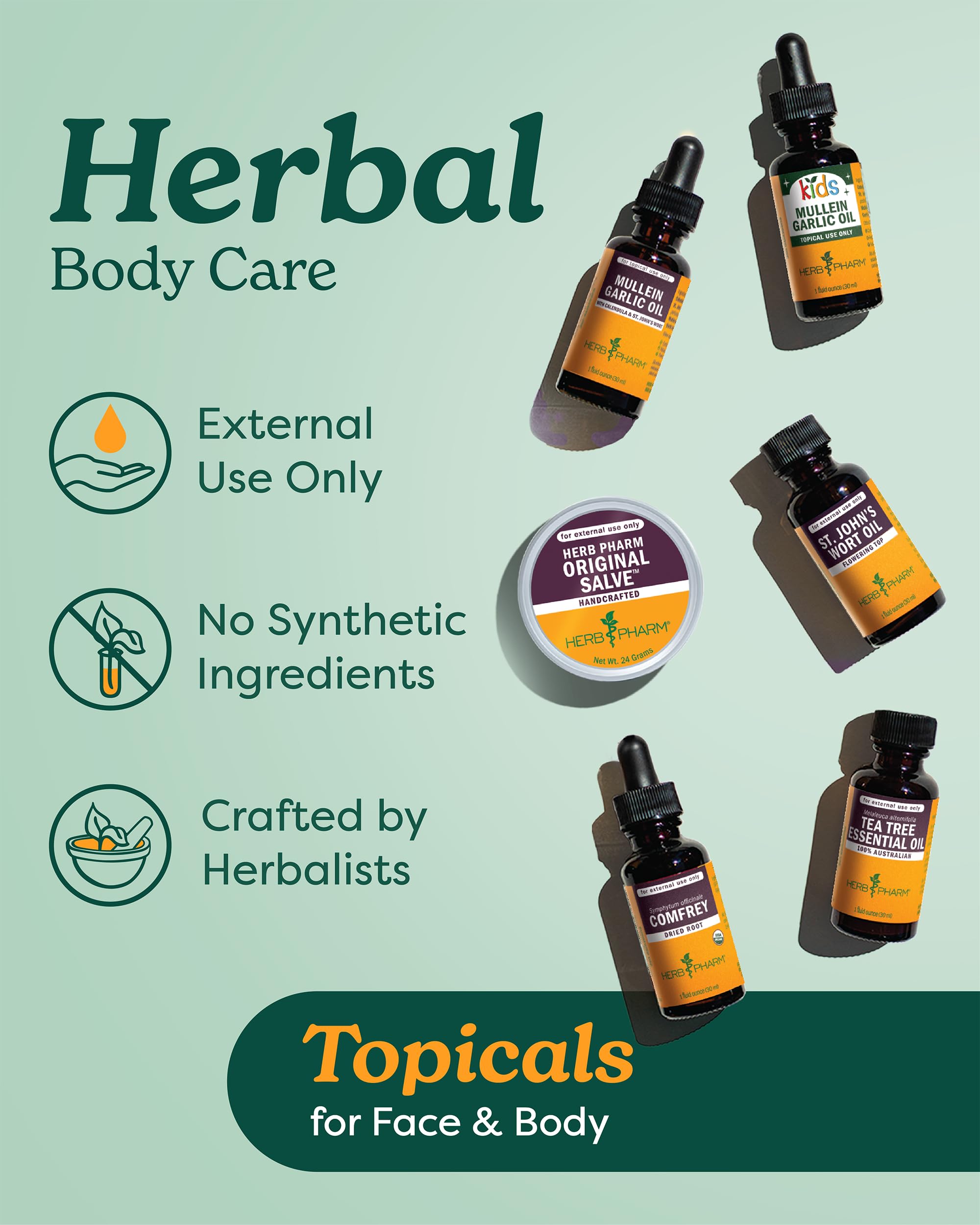 Herb Pharm Kids Mullein and Garlic Oil, 1 Fl Oz, Calendula, Garlic, Mullein, St. John's Wort, Olive Oil