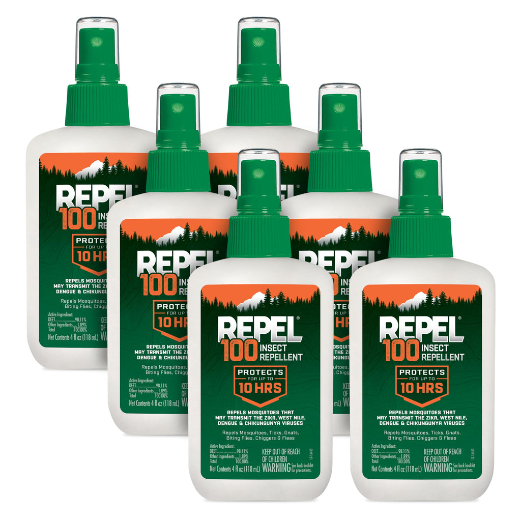 Repel 100 Insect Repellent, Pump Spray, 4-Ounce, 6-Pack