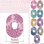 TrelaCo 36 Pcs Adhesive Patches Compatible with G7 Waterproof Overpatches Breathable Colorful Mandala Floral Pre Cut Cover Patch