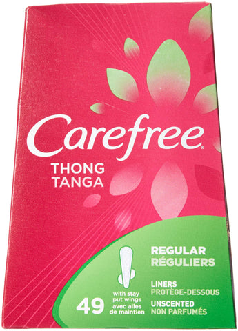 Carefree Thong Pantiliners-Unscented- 49 Count (Pack of 3)