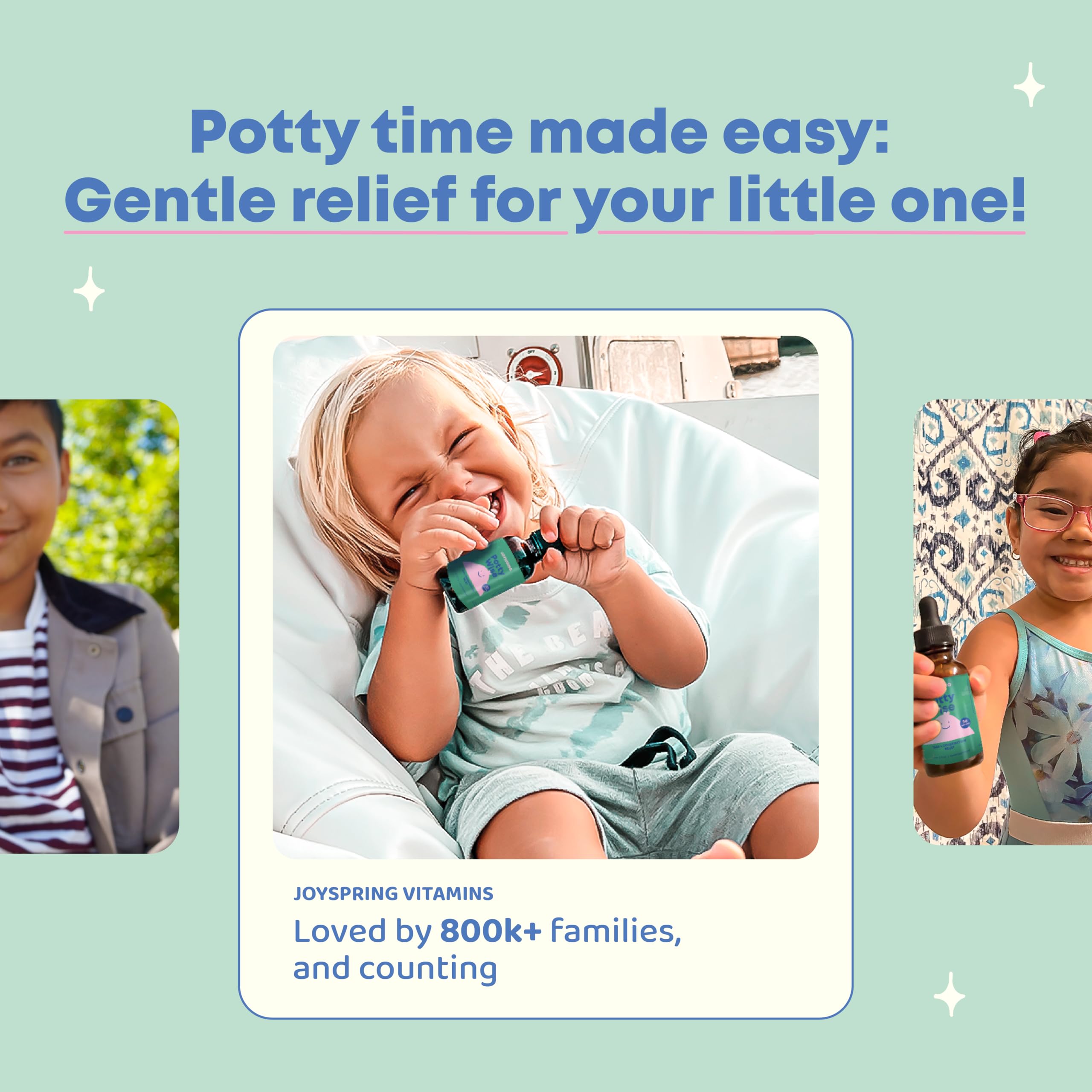 JoySpring Potty Wise - Gentle Digestive Support for Kids - Promotes Healthy Digestion with Senna & Elderberry - Vegan, Gluten-Fr