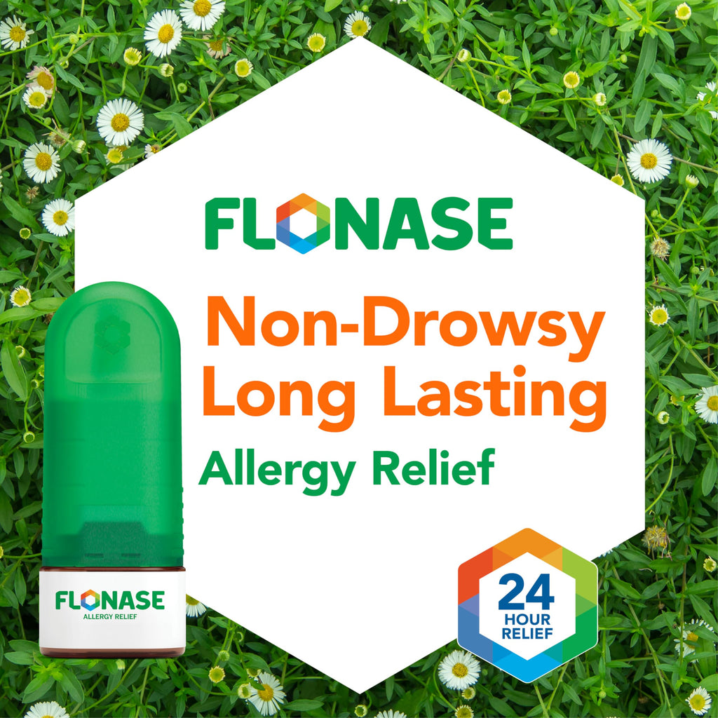 Flonase Allergy Relief Nasal Spray, 24 Hour Non Drowsy Allergy Medicine, Metered Nasal Spray - 72 Sprays - Fall and Seasonal All