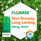 Flonase Allergy Relief Nasal Spray, 24-Hour Non-Drowsy Multi-Symptom Relief - 144 Sprays, Bonus Pack of Tissues