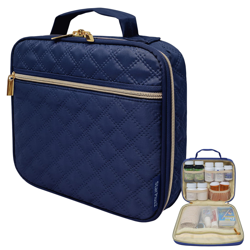 StarPlus2 Medium Pill Bottle Organizer, Medicine Bag, Case, Carrier for Medications, Vitamins, and Medical Supplies - Travel Med