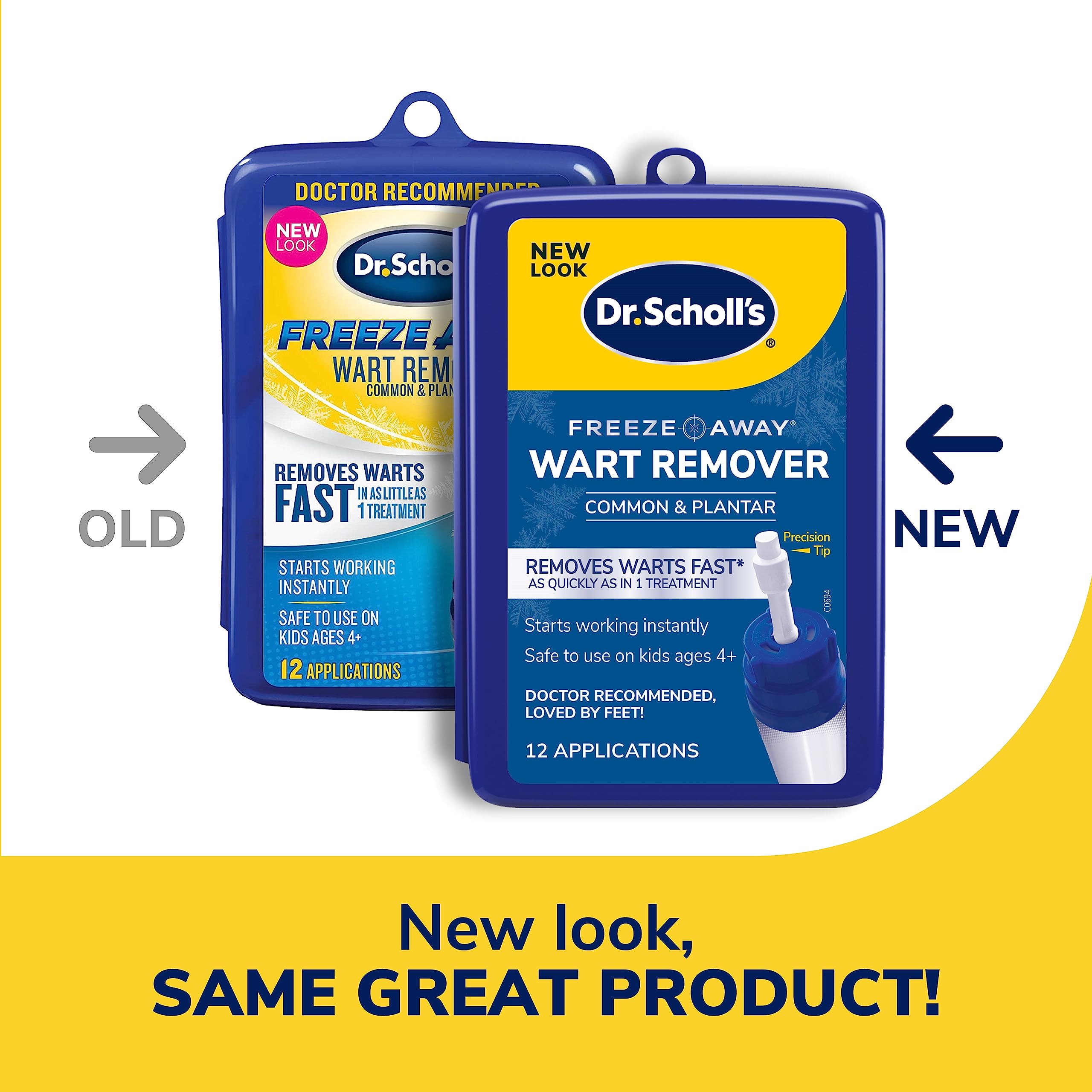 Dr. Scholl's Freeze Away WART Remover, 12 Applications // Doctor-Proven Freeze Therapy to Remove Common and Plantar Warts Fast,