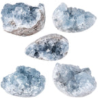 Rockcloud Natural Raw Blue Celestite Mineral Healing Crystal Cluster Geode Irregular Home Decoration Gemstone Specimen, 0.11-0.2