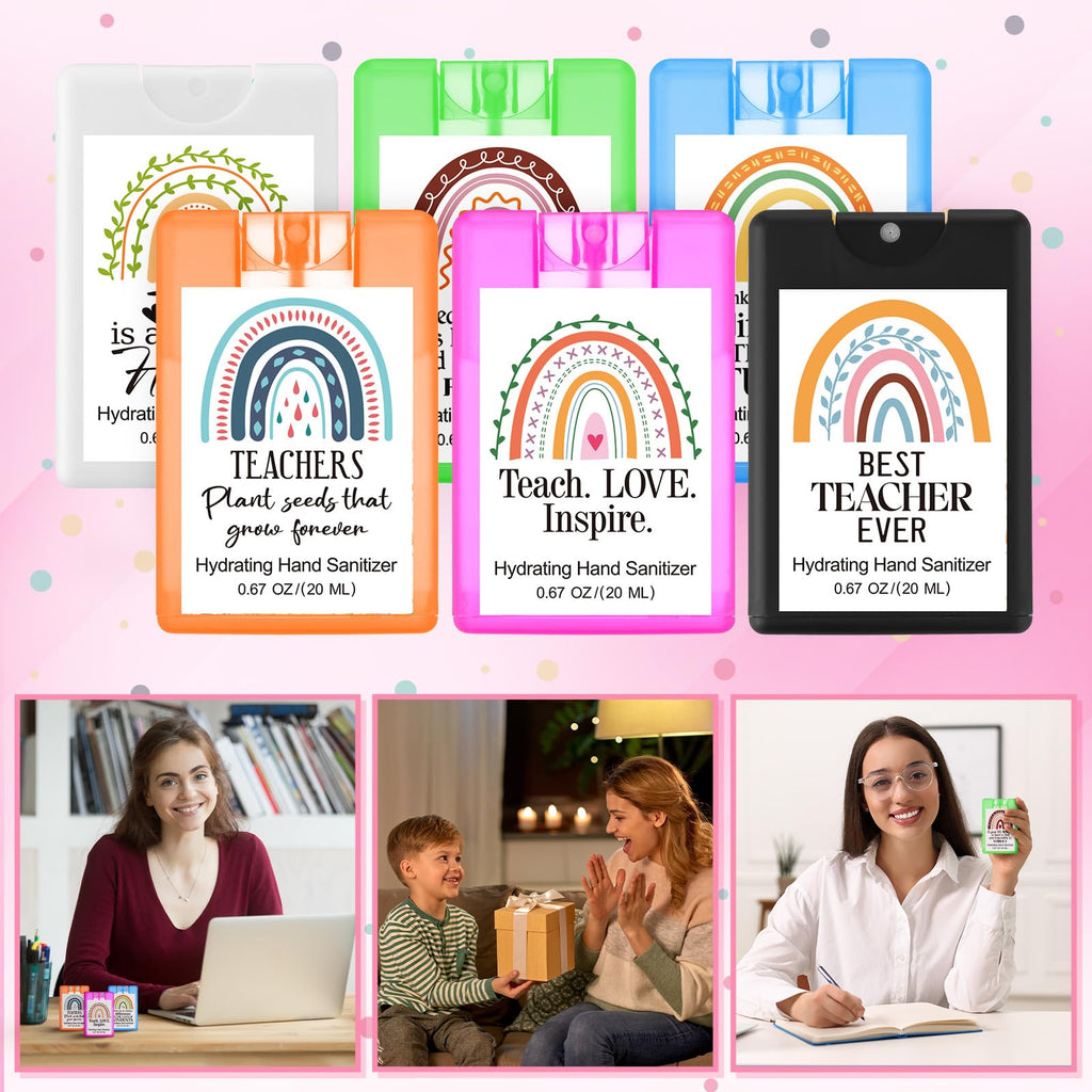 Dansib 24 Pack Teacher Appreciation Gifts for Women Mini Hand Sanitizer Spray Travel Size Hydrating Hand Sanitizer Pocket Spray