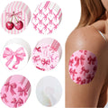 Geiserailie 30 PCS Adhesive Patch Compatible with Libre 3 Pre-Cut Flowers Pink Bow NO Glue in The Center Sensor Cover for Contin
