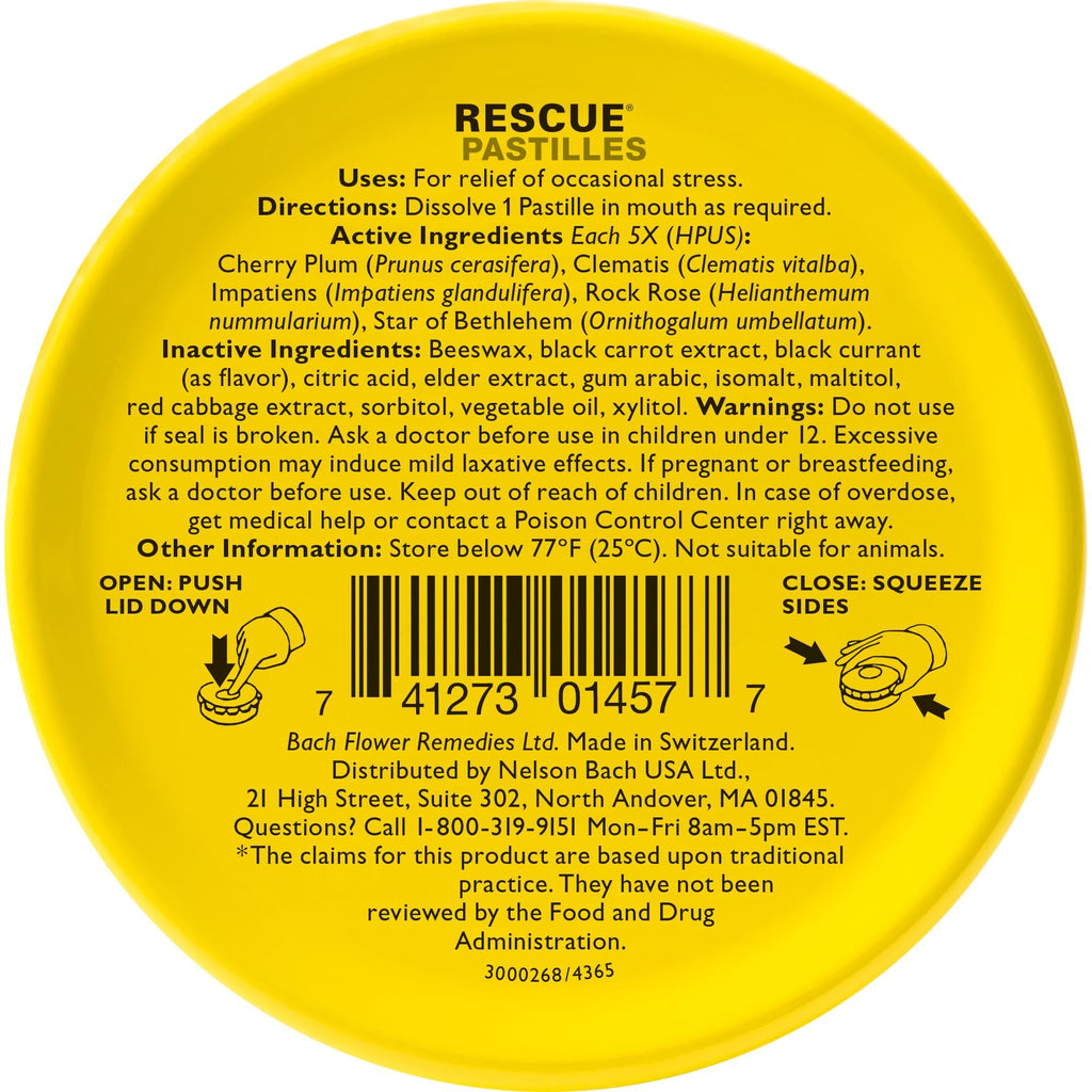 Bach Rescue Remedy Pastilles Black Currant, 1.7 oz (2 Pack)