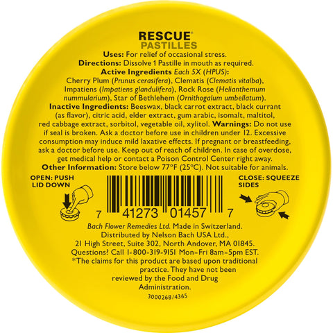 Bach Rescue Remedy Pastilles Black Currant, 1.7 oz (2 Pack)