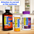 Pill Reminder Medication Tracker 2PK Single Strip can Track Morning and Evening doses. Use on Prescription vials, Pill Bottles,