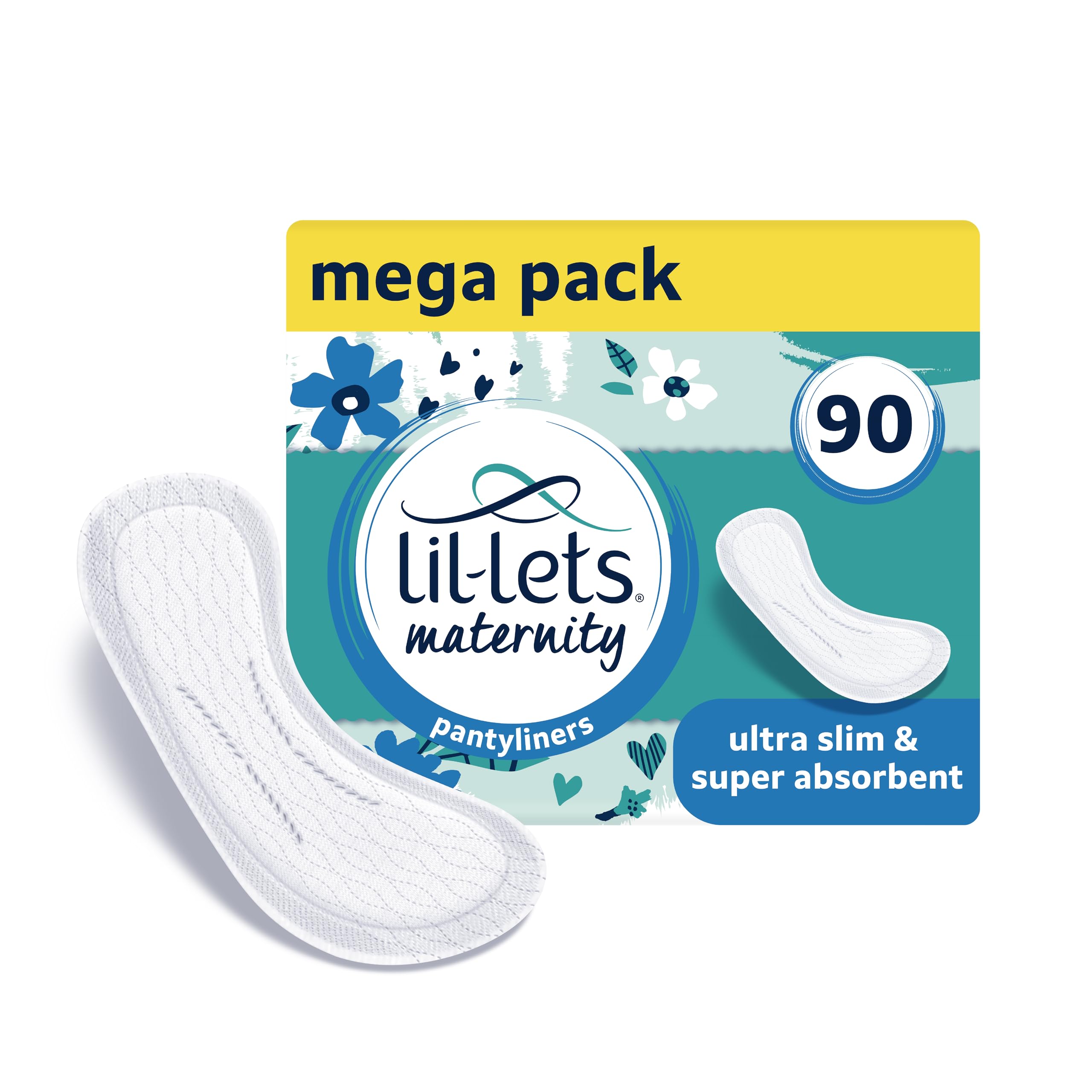 Lil-Lets Maternity Pantyliners, 90 x Ultra Slim Pantyliners, 3 Packs of 30 Pant Liners, for Pre & Post Birth Use, Light Bladder 