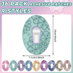 TrelaCo 36 Pcs Adhesive Patches Compatible with G6 Waterproof Overpatches Breathable Colorful Mandala Floral Pre Cut Cover Patch