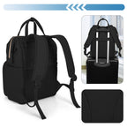 Fasrom Nurse Backpack for Work Women, Nursing Tote Bag with Laptop Compartment for Nursing Work and Home Health Care, Black (Emp