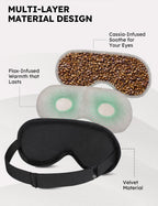 MUSICOZY Heated Eye Mask, Dry Eye Mask, Weighted Eye Mask, Warm Compress for Dry Eye, Moist Heat Eye Mask with Flaxseed Cassia S