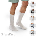 SMARTKNIT Seamless Crew Socks for Diabetes, Arthritis, or Sensitive Feet, 1 Pair (2 Count), White, Medium
