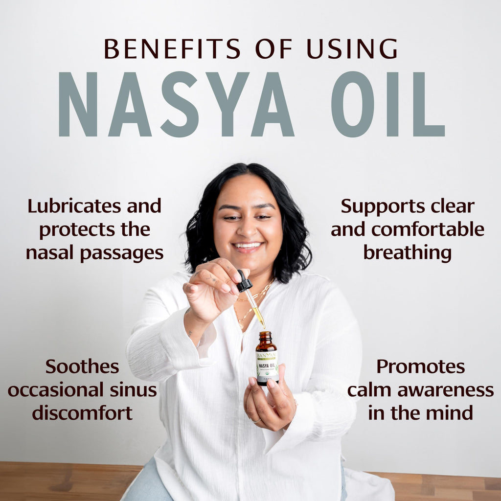 Banyan Botanicals Nasya Oil - Organic Herbal Nasal Drops for Clear Breathing - Ayurvedic Nasal Cleaner and Nose Moisturizer* - O