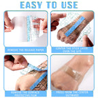 50 Pieces Transparent Stretch Adhesive Bandage Waterproof Transparent Film Dressing Bandages 4 x 4.75 Inches Clear Adhesive Dres