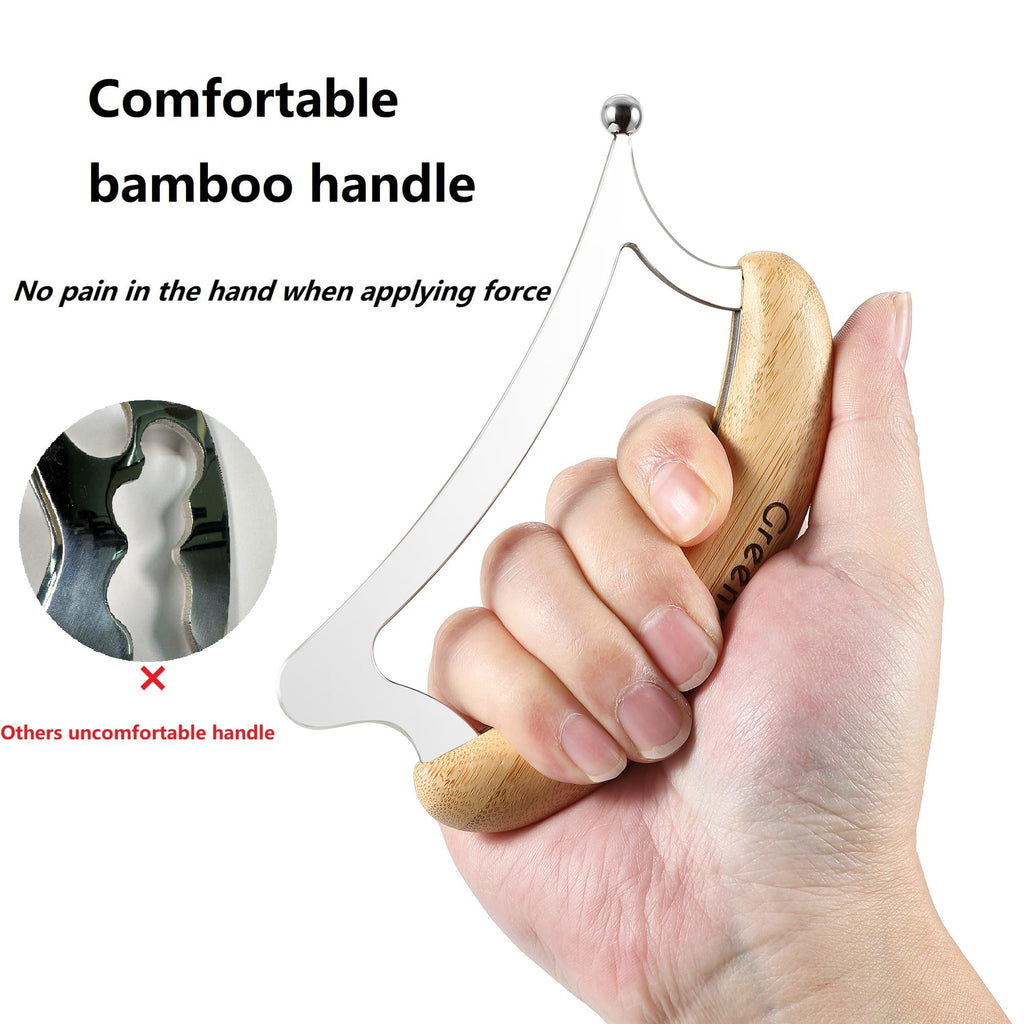 Greenstalk 2 in 1 Stainless Steel Gua Sha Massage Tool Set for Muscle Relief, Muscle Scraper Tools,Portable Body Scrapers Tool f