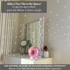 SCANDINORDICA Disco Ball Diffuser Rotating - Essential Oil Diffuser with Whisper Quiet Operation, Unique Preppy Room Decor | Aro