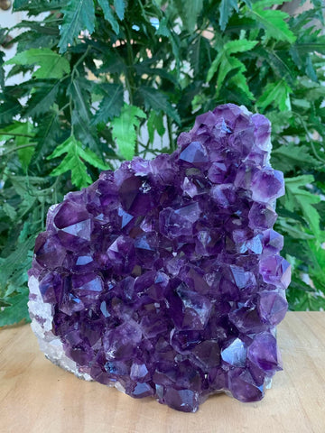 GAF TREASURES Uruguayan Deep Purple Amethyst Cluster, Amethyst Geode, Raw Amethyst, Amethyst Cathedral, Amethyst Druze (2-3 lb)