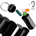 Deke Home - Keychain Pill Holder, Aluminium Small Pill Case, Waterproof Pill Bottle Organizer, Portable Mini Travel Container fo