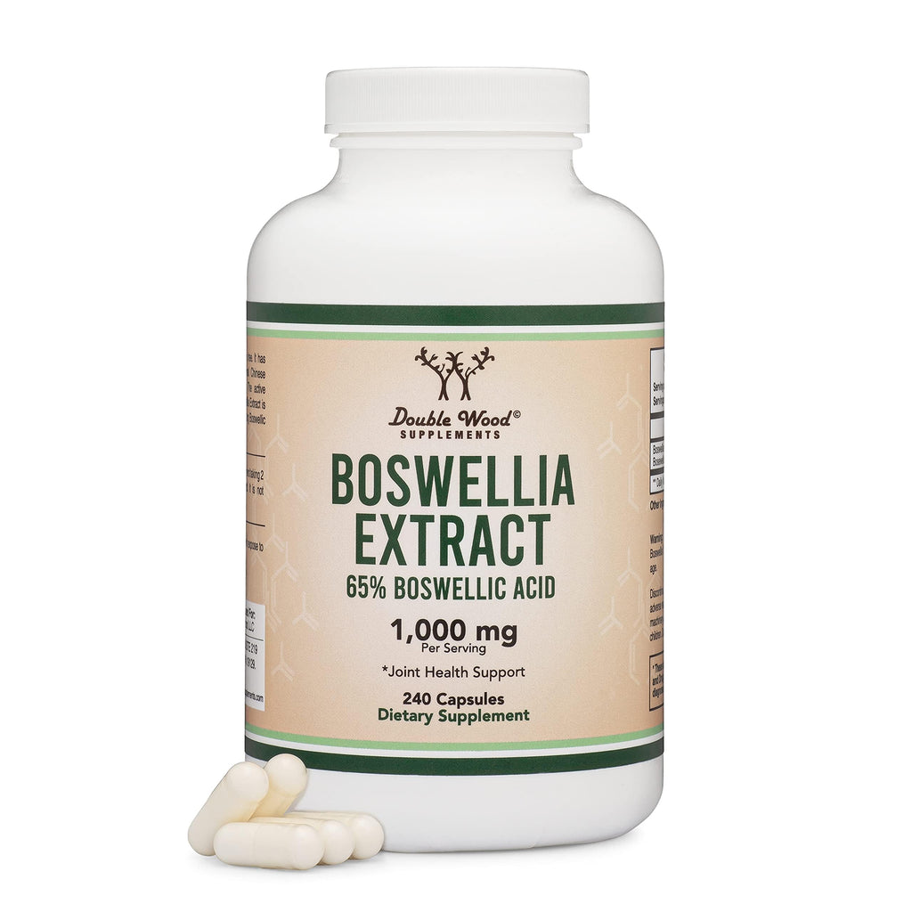 Boswellia Serrata - 240 Capsules (Max Strength 1,000mg of 65% Boswellic Acid Extract) Boswellia Extract Capsules (Joint Support 