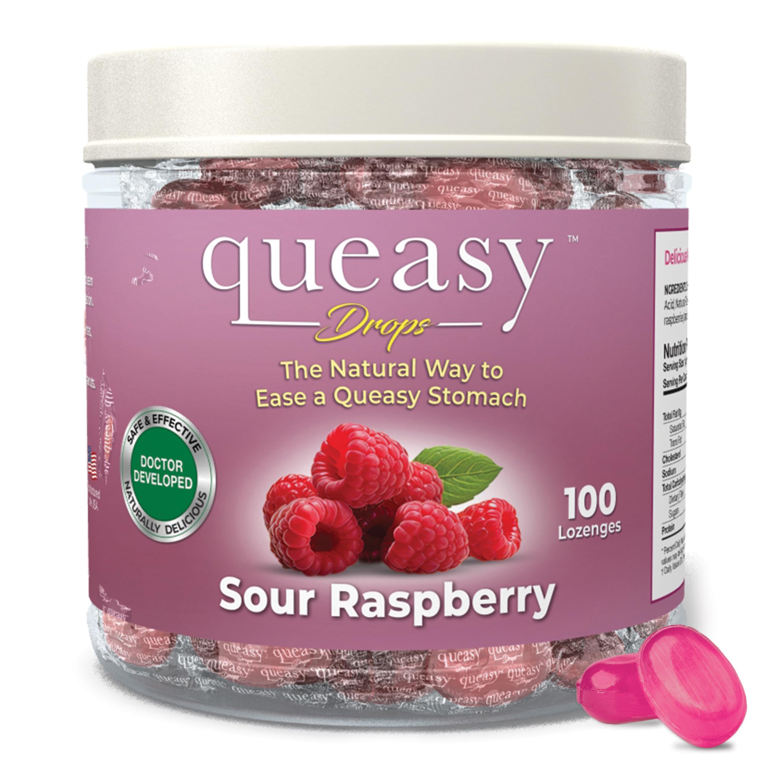 Three Lollies Queasy Drops Sugar Free - Relief from Nausea & Travel Sickness, Alleviates a Dry Mouth, Non-Drowsy Natural Ingredi