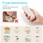 Zannaki 2 in 1 Pill Organizer with Cutter,Grain Fiber Weekly Pill Case Large Compartment Moisture Proof,Magnetic Lock,BPA Free T