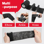 AZEN 12 Pack Black Self Adhesive Bandage Wrap, 3 X 5 Yards Elastic Cohesive Bandage Wrap, Vet Wrap, Ankle Tape, Tattoo Grip Tape