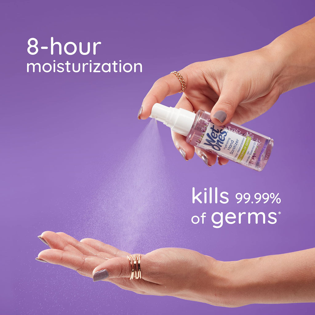 Wet Ones Hydrating Hand Sanitizer Spray Mist | Lavender-Scented Spray Hand Sanitizer Travel Size, 1.95oz (3 Pack)