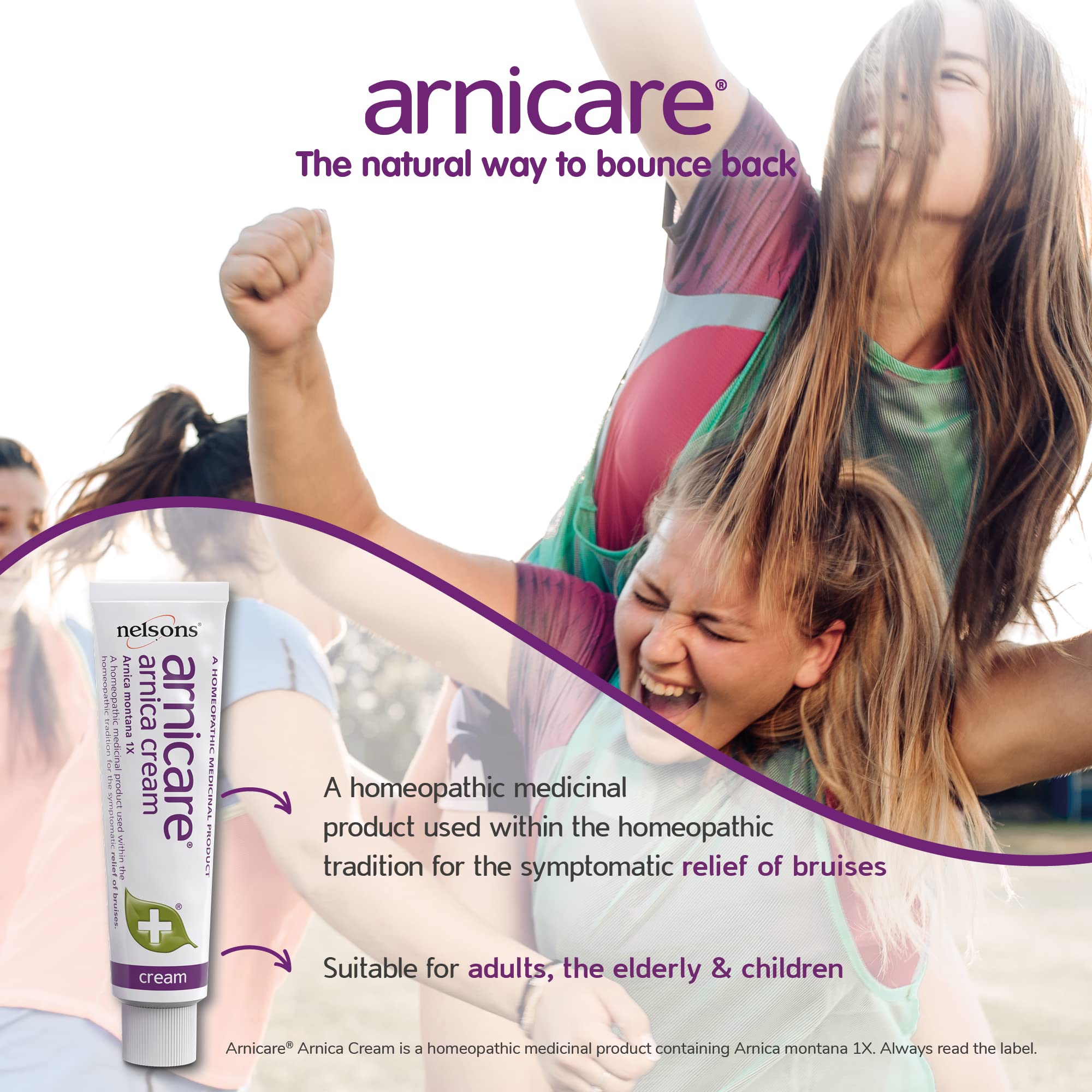 Nelsons Arnicare, Arnica Cream, Homeopathic Remedies, for Bruise Relief, Apply to Skin, Suitable for Adults, The Elderly & Child