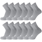 Big and Tall Diabetic Neuropathy Ankle Socks, King Size Mens Athletic Quarter Socks (Size: 13-16) (Gray, 12)