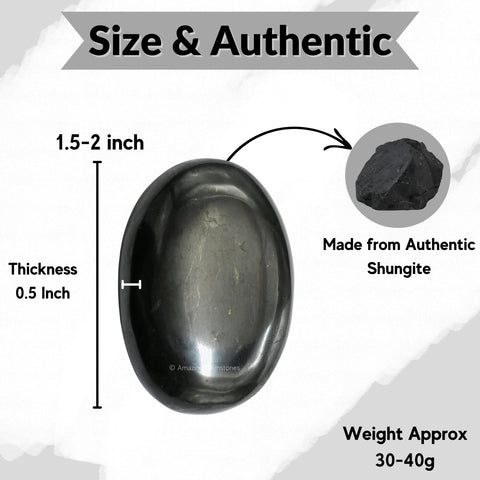 Shungite Crystals and Healing Stones - Large Palm Stone Crystals Piedra - Crystal for Good Luck, Balanced Positive Energy, Medit