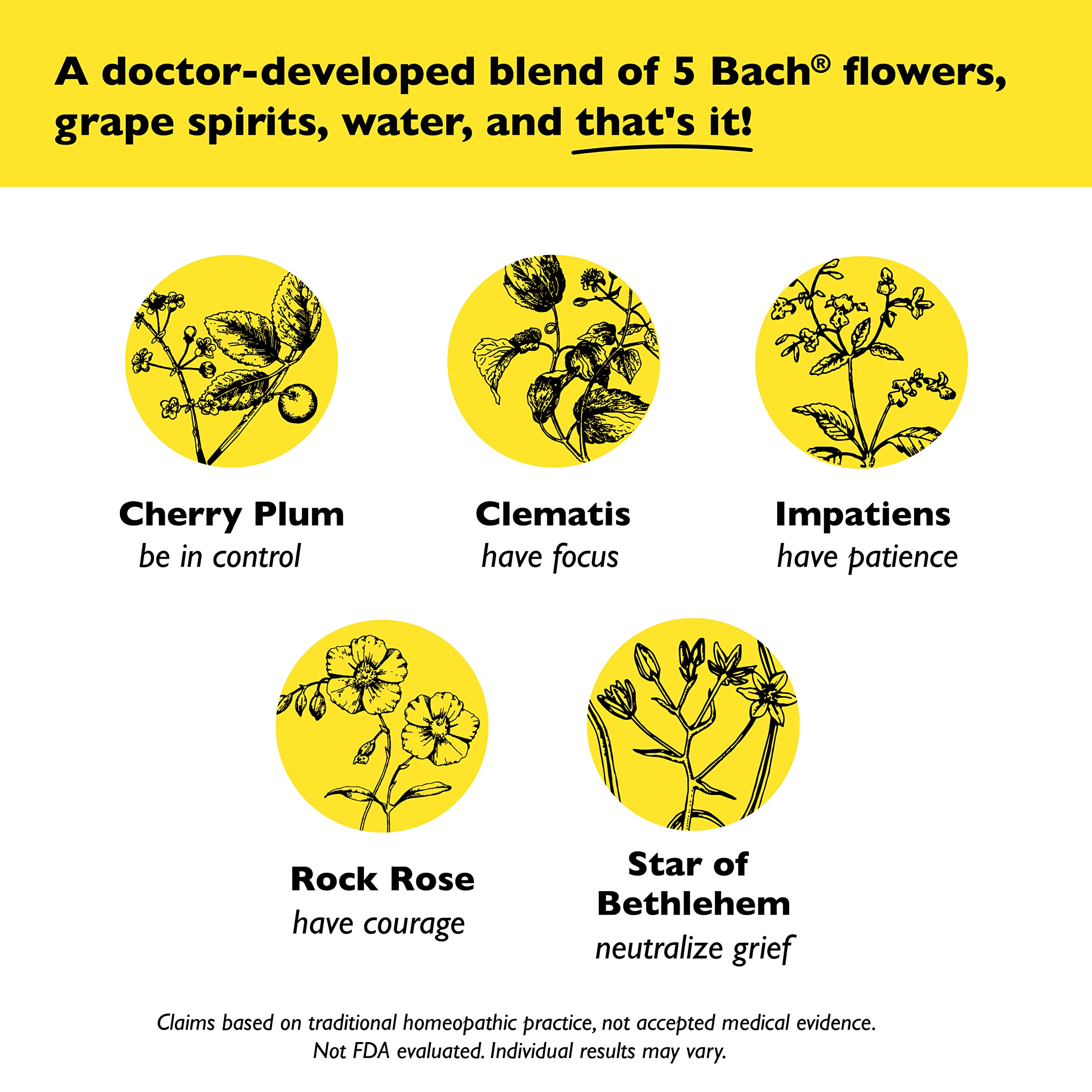 Bach RESCUE REMEDY Dropper 10mL, Natural Stress Relief, Homeopathic Flower Essence, Vegan, Gluten & Sugar-Free, Non-Habit Formin